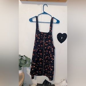 Retro floral pinafore skirt dress shein XL